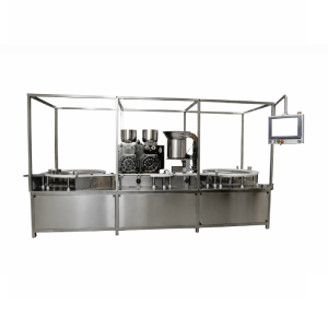 Automatic Double Head Servo Injectable Dry Powder Filling With Rubber Stopper Machine (Model-DRDSIPF 240)